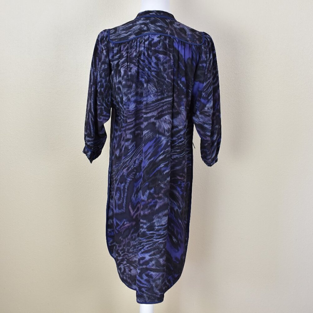 Rebecca Taylor Silk Leopard Animal Print Shirt Dress - 4 - Picture 4 of 10